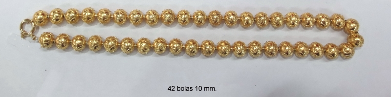 Producto Collar bolas de filigrana oro 10mm